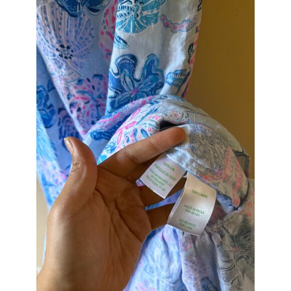 Lilly PulitzerAmerie Linen Midi Dress sz XXS - Picture 5 of 7